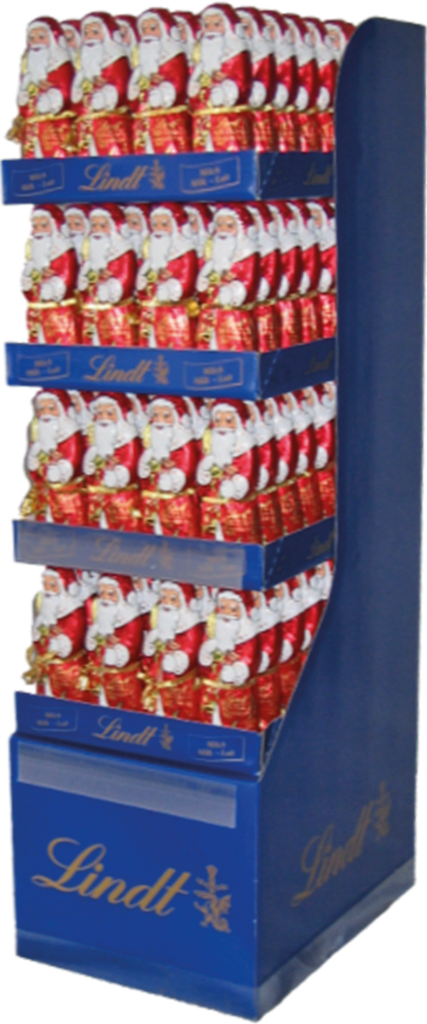 LINDT Milk Chocolate Santa 125g FDU (Pack of 144)