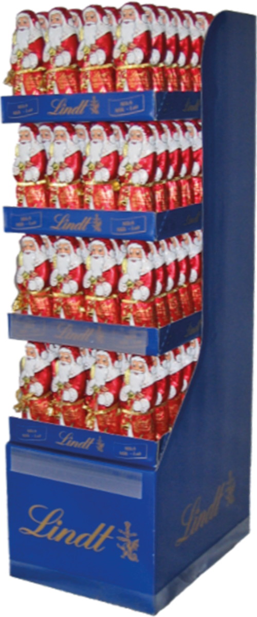 LINDT Milk Chocolate Santa 125g FDU (Pack of 144)