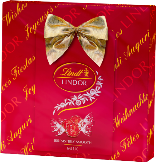 LINDT Lindor Milk Gift Wrap Box 287g (Pack of 6)