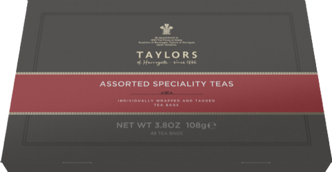 TAYLORS OF HARROGATE Asst. Speciality Teas 48 Sachets 108g (Pack of 6)