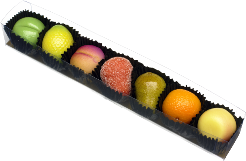 SHEPCOTE Marzipan Fruits with Natural Colours 75g (Pack of 12)