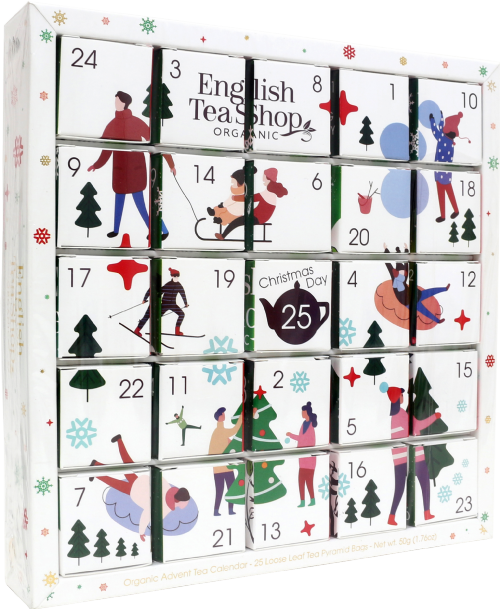 ENGLISH TEA SHOP White Ornaments Advent Calendar Puzzle 50g (Pack of 6)