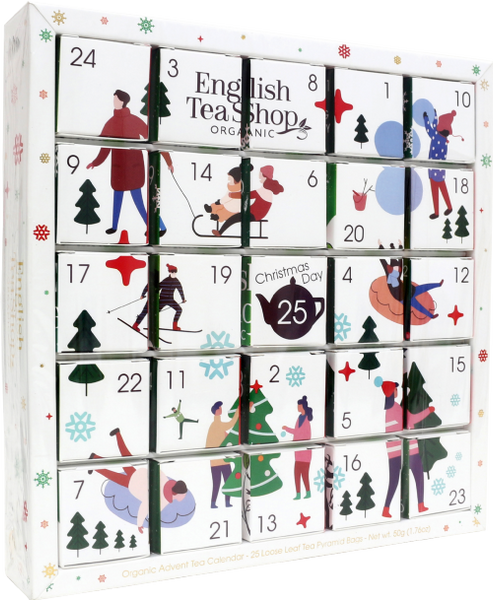 ENGLISH TEA SHOP White Ornaments Advent Calendar Puzzle 50g (Pack of 6)