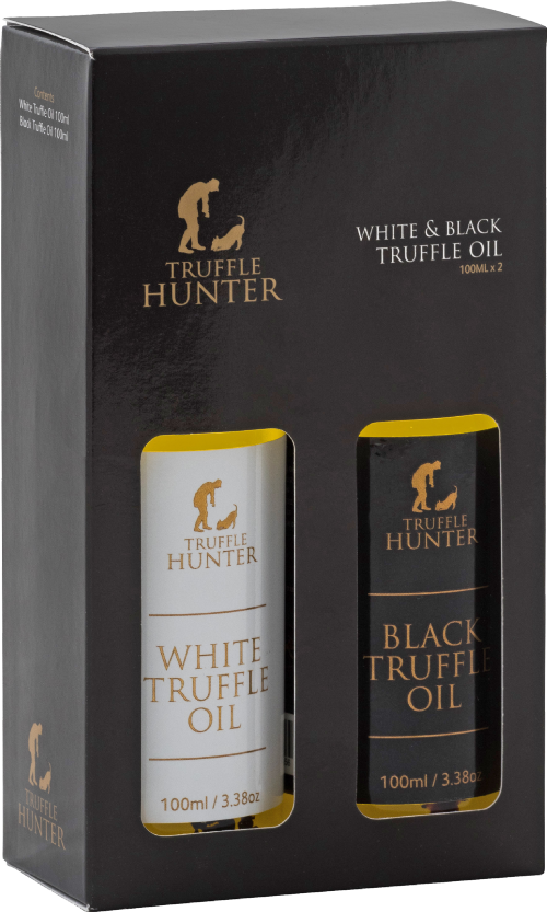 TRUFFLE HUNTER White & Black Truffle Oil Gift Set 2x100ml (Pack of 6)