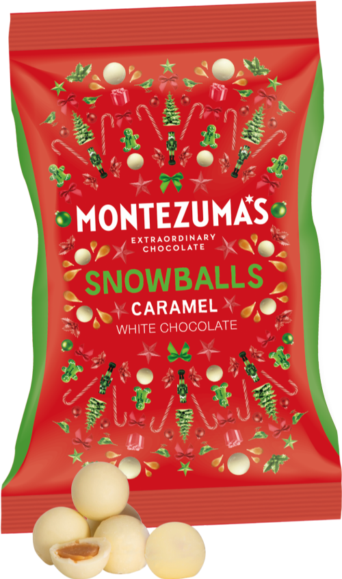 MONTEZUMA'S White Chocolate Snowballs - Caramel 150g (Pack of 7)