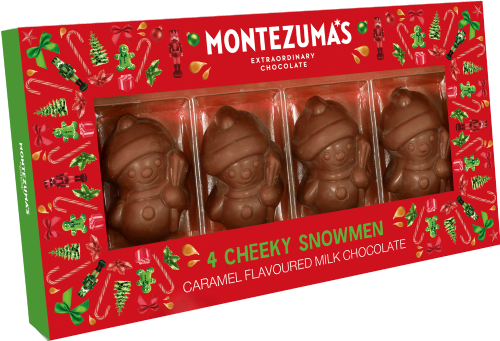 MONTEZUMA'S 4 Cheeky Snowmen - Milk Caramel 55g (Pack of 10)