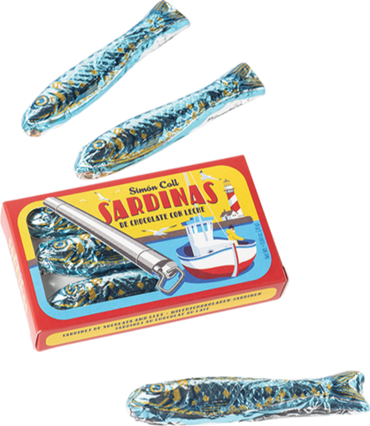 SIMON COLL 'Tin' of Chocolate Sardines 24g (Pack of 18)