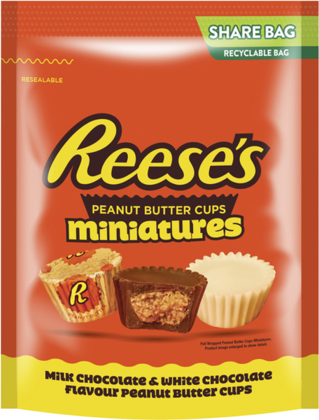 REESE'S Peanut Butter Miniatures - Pouch 225g (Pack of 12)