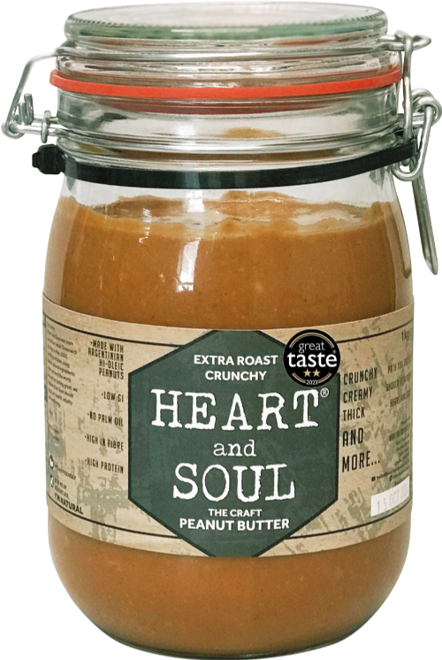 HEART & SOUL Craft Peanut Butter - Extra Roast Crunchy 1kg (Pack of 4)