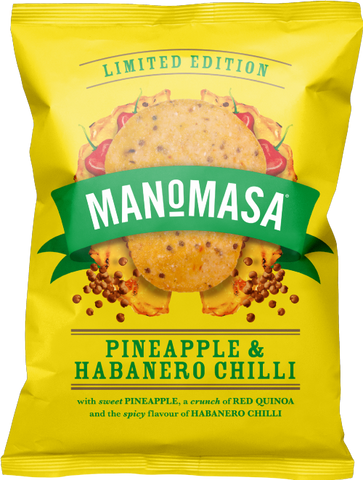 MANOMASA Pineapple & Habanero Chilli Corn Chips 140g (Pack of 12)