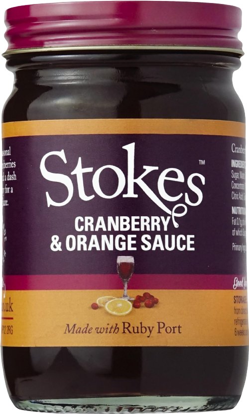 STOKES Cranberry & Orange Sauce with Ruby Port 215g (Pack of 6)