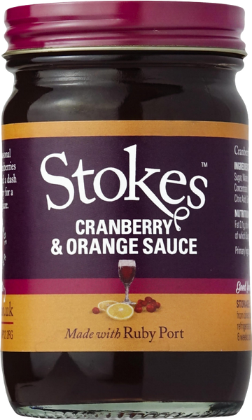 STOKES Cranberry & Orange Sauce with Ruby Port 215g (Pack of 6)