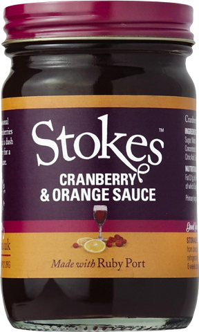 STOKES Cranberry & Orange Sauce with Ruby Port 215g (Pack of 6)