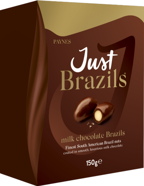 PAYNES Just Brazils - Milk Chocolate Brazils 150g (Pack of 8)