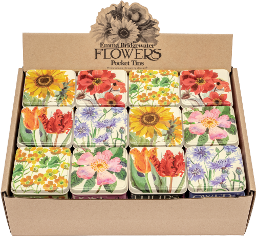 TIN TREATS E. Bridgewater Flowers Pocket Tin/Jelly Beans 75g (Pack of 36)