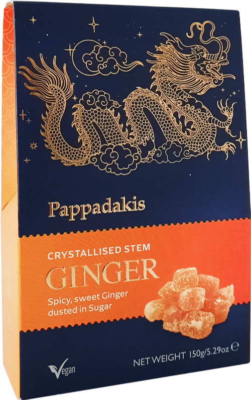 PAPPADAKIS Crystallised Stem Ginger 150g (Pack of 12)