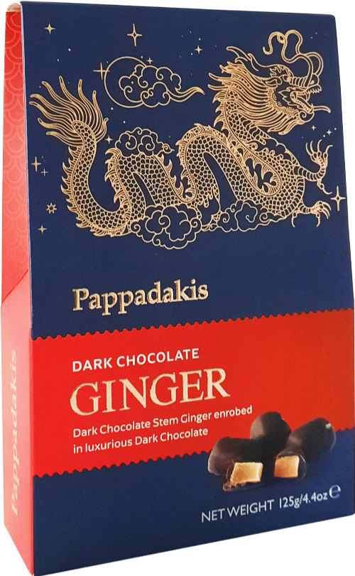 PAPPADAKIS Dark Chocolate Ginger 125g (Pack of 12)