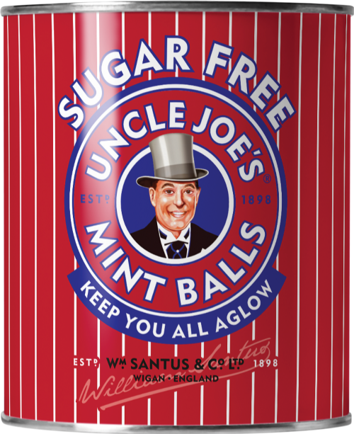 UNCLE JOE'S Sugar Free Mint Balls - Tin 120g (Pack of 6)