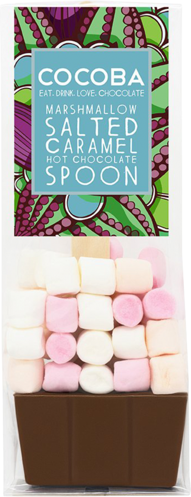 COCOBA Marshmallow Salted Caramel Hot Chocolate Spoon 50g (Pack of 12)