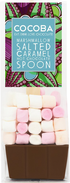 COCOBA Marshmallow Salted Caramel Hot Chocolate Spoon 50g (Pack of 12)