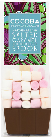 COCOBA Marshmallow Salted Caramel Hot Chocolate Spoon 50g (Pack of 12)