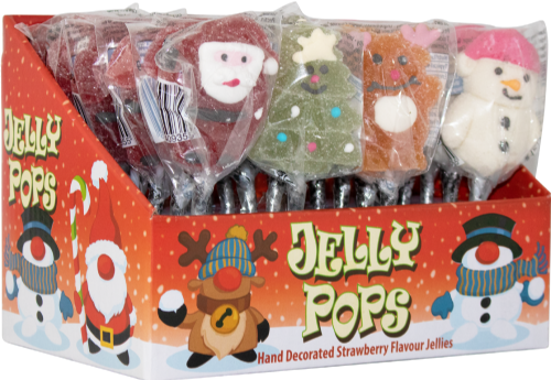 ROSE CONFECTIONERY Assorted Festive Jelly Pops 23g (Pack of 24)