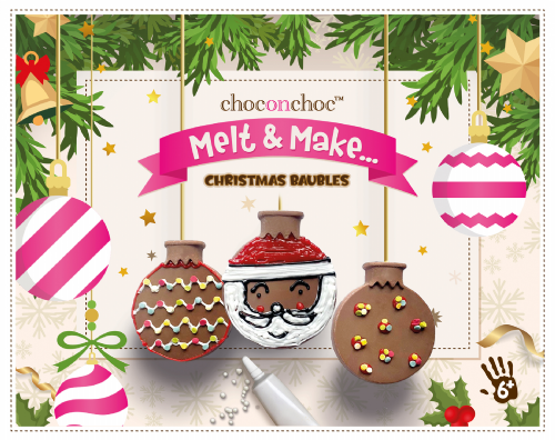 CHOC ON CHOC Melt & Make - Christmas Baubles 300g (Pack of 6)