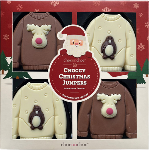 CHOC ON CHOC Milk & White Chocolate Xmas Jumpers 163g (Pack of 6)