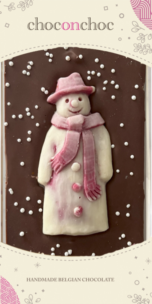 CHOC ON CHOC Belgian Chocolate Snowman Bar 140g (Pack of 6)