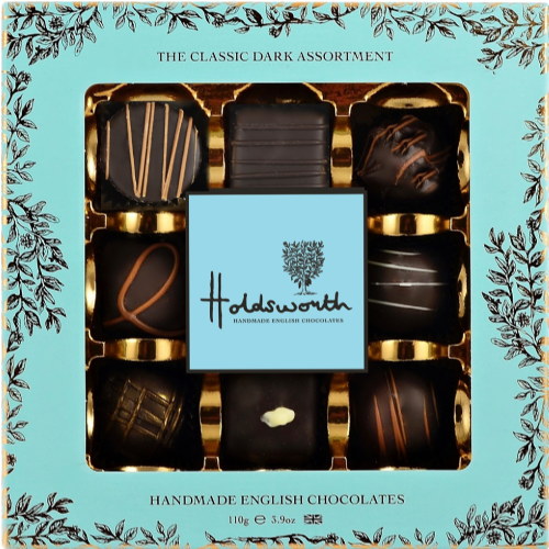 HOLDSWORTH Handmade English Chocolates- Dark Assortment 110g (Pack of 8)