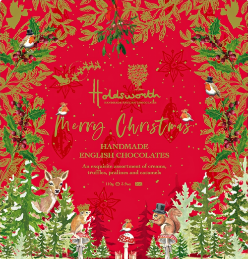 HOLDSWORTH Handmade English Choc Assortment Merry Xmas 110g (Pack of 8)