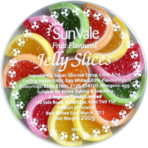 SUNVALE Assorted Fruit Flavoured Jelly Slices 200g (Pack of 14)