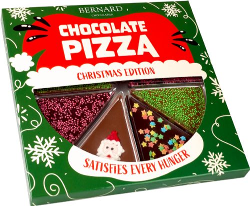 BERNARD CHOCOLATIER Chocolate Pizza - Christmas Edition 105g (Pack of 10)