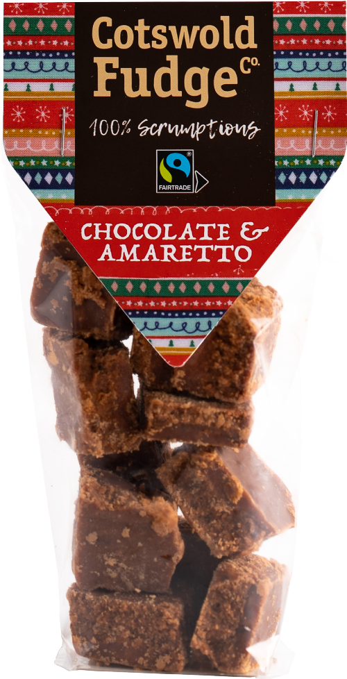 COTSWOLD FUDGE CO. Chocolate & Amaretto Fudge 150g (Pack of 12)