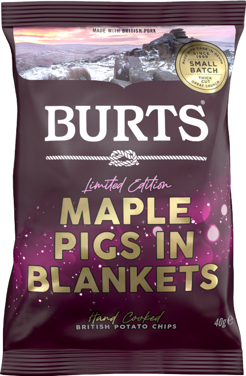 BURTS Potato Chips - Maple Pigs in Blankets 40g (Pack of 20)