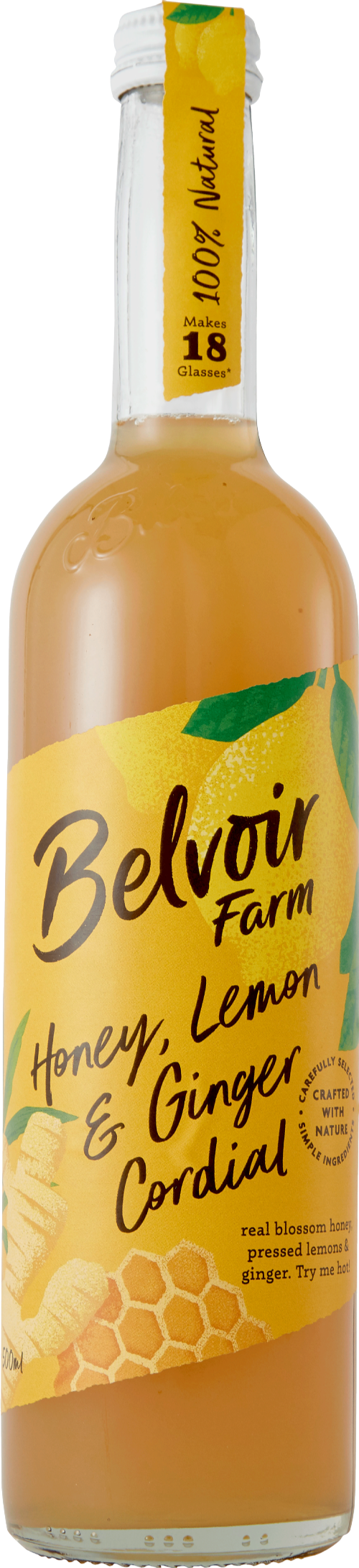 BELVOIR Honey, Lemon & Ginger Cordial 50cl (Pack of 6)
