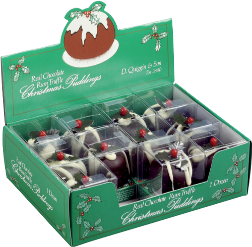 QUIGGIN'S Rum Truffle Christmas Pudding 50g (Pack of 12)