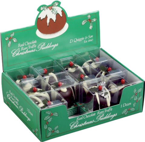 QUIGGIN'S Rum Truffle Christmas Pudding 50g (Pack of 12)