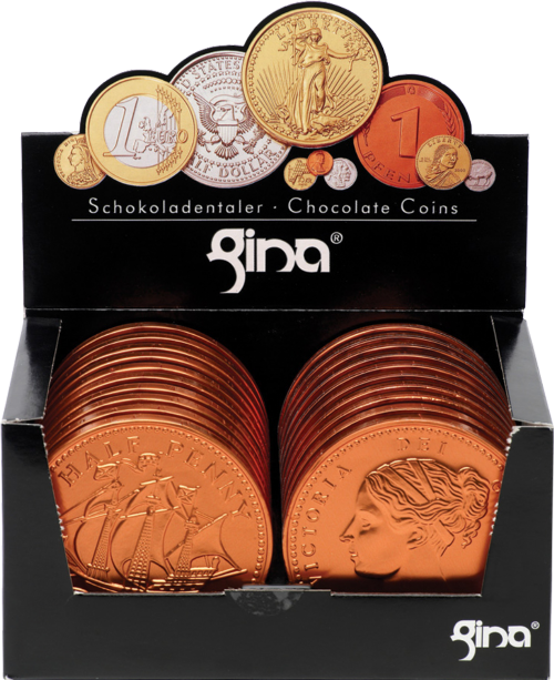 GINA Milk Chocolate Halfpenny 100mm 58g (Pack of 20)