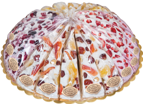 QUARANTA Four Fruits Soft Nougat Cake - Slices 165g (Pack of 20)