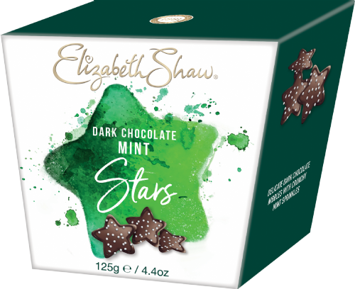 ELIZABETH SHAW Dark Chocolate Mint Stars 125g (Pack of 8)