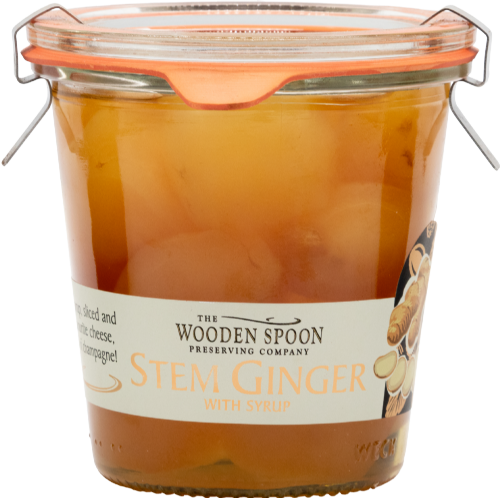 WOODEN SPOON Whole Stem Ginger in Syrup - Weck Jar 320g (Pack of 6)