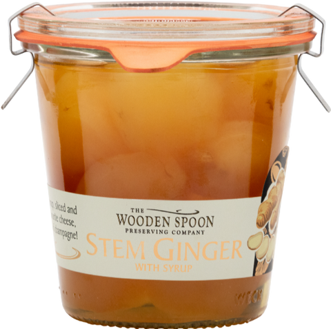 WOODEN SPOON Whole Stem Ginger in Syrup - Weck Jar 320g (Pack of 6)