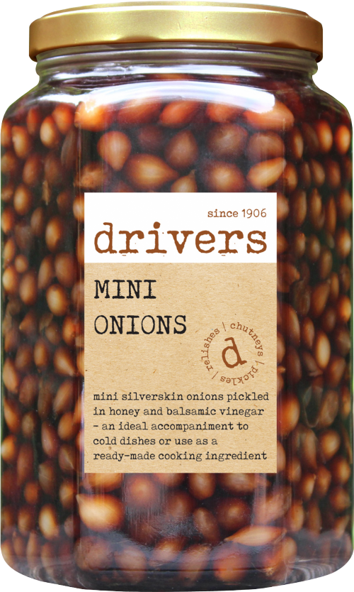 DRIVER'S Mini Onions/Honey & Balsamic Vinegar XXL Jar 1700g (Pack of 4)