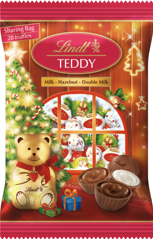 LINDT Teddy Assorted Truffles Sharing Bag 145g (Pack of 12)