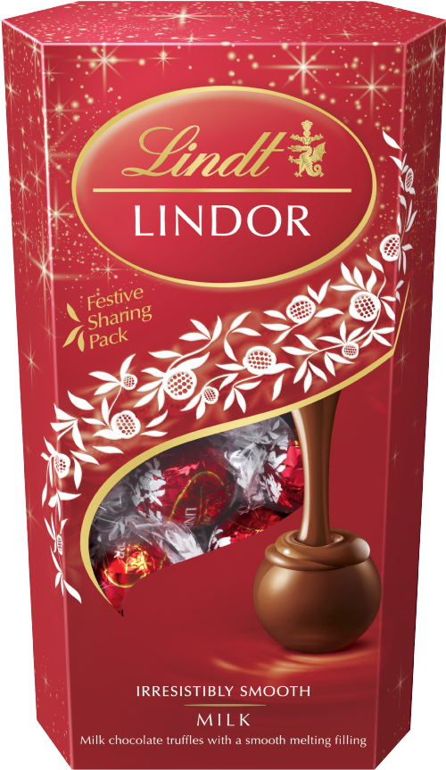 LINDT Lindor Milk Cornet - Festive Sharing Pack 600g (Pack of 6)