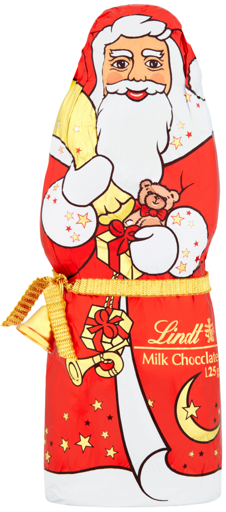 LINDT Milk Chocolate Santa 125g (Pack of 18)