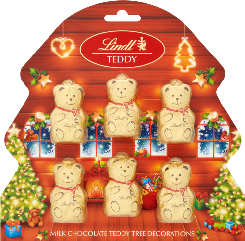 LINDT Teddy Tree Decorations 60g (Pack of 10)