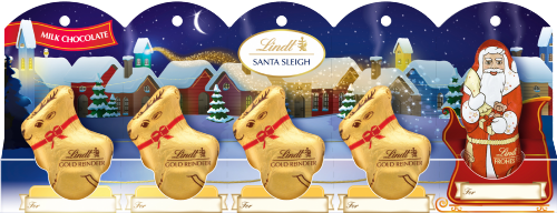 LINDT Milk Chocolate Santa Sleigh 50g (Pack of 20)