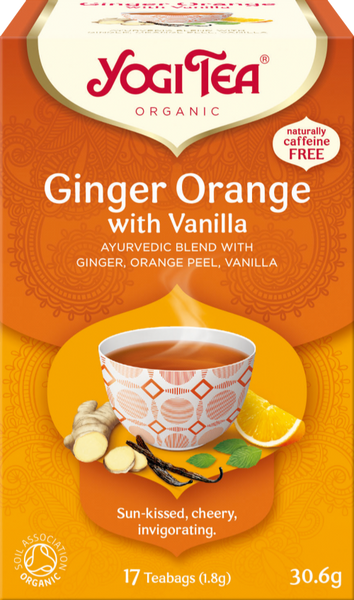 YOGI TEA Ginger Orange with Vanilla - 17 Teabags 30.6g (Pack of 6)